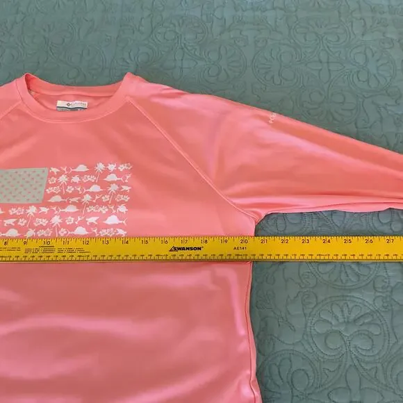 Columbia Womens Performance Fishing Gear Long Sleeve Flag Tee Pink XL - Picture 10 of 11